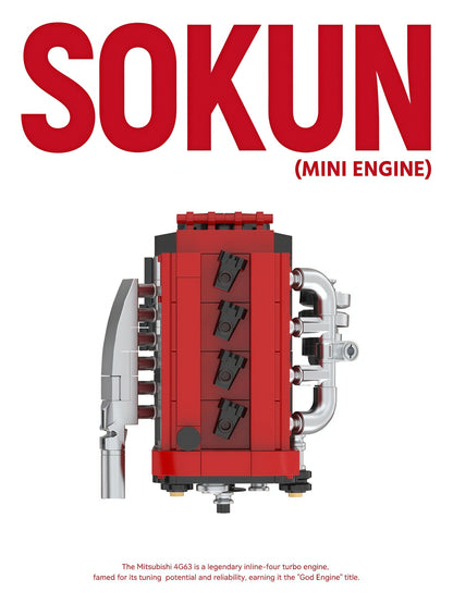 Trilumity Building Block Set: Mitsubishi Evo 4G63 Engine | Home Decor (216Piece)