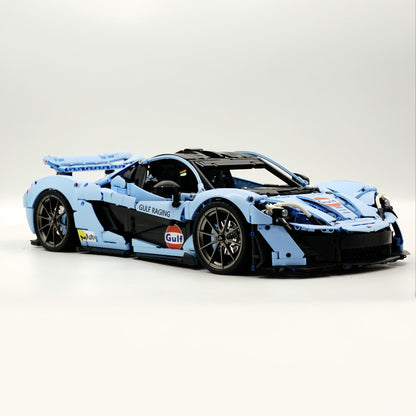 Trilumity Building Block Set: 1: 8 The Ultimate British Hybrid Hypercar | Gulf Blue Custom Edition(3893-Piece)