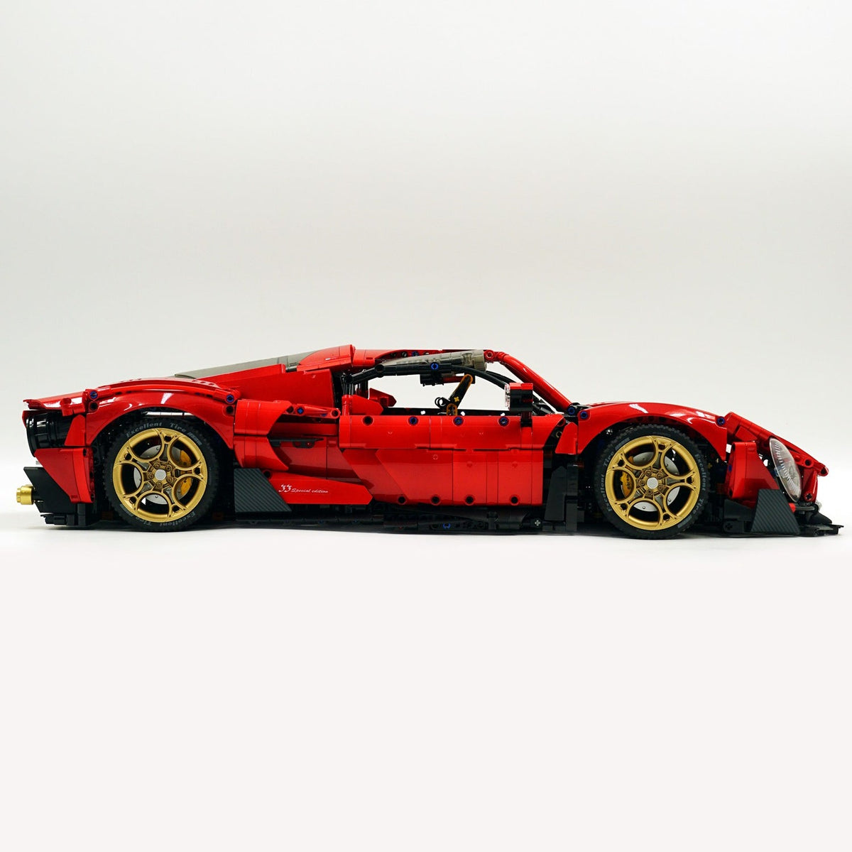 Trilumity Alfa Romeo 33 Stradale Supercar, Pearlescent Red Paint Customized Version Building Block Set, 1:8 Scale, Remote Control, 3,861-Piece