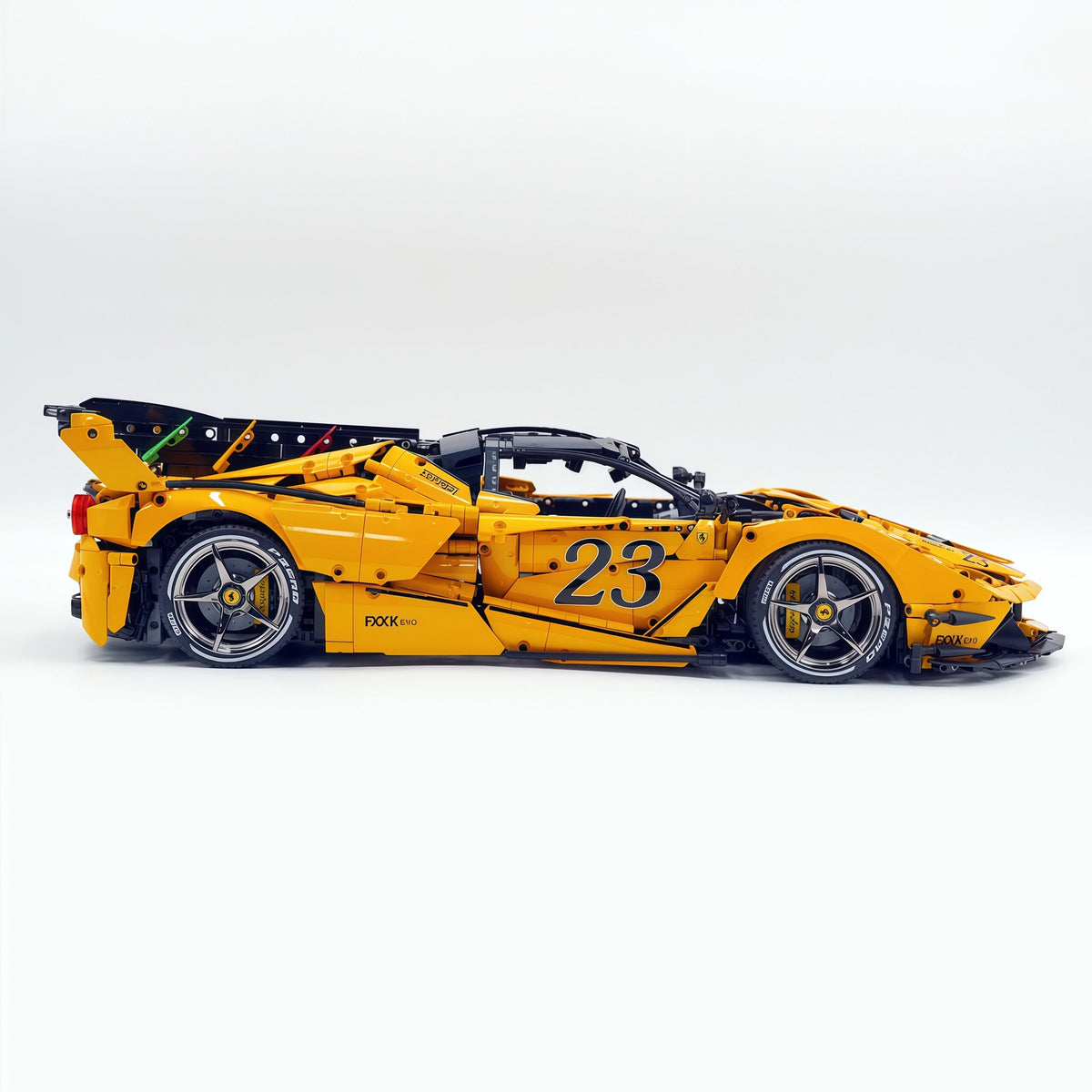 Trilumity Motorized Building Block Set: 1:8 The Ultimate Italian Hybrid Hypercar Evo | Baked Enamel Yellow Paint Italian Flagship (4058+-Piece)