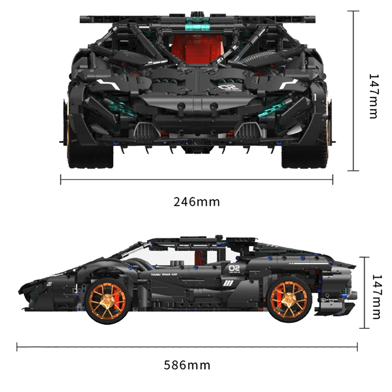 Trilumity Building Block Set: 1:8 Lamborghini Italian V8 Concept Supercar Set (3520-Piece)
