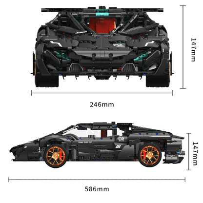 Trilumity Building Block Set: 1:8 Lamborghini Italian V8 Concept Supercar Set (3520-Piece)
