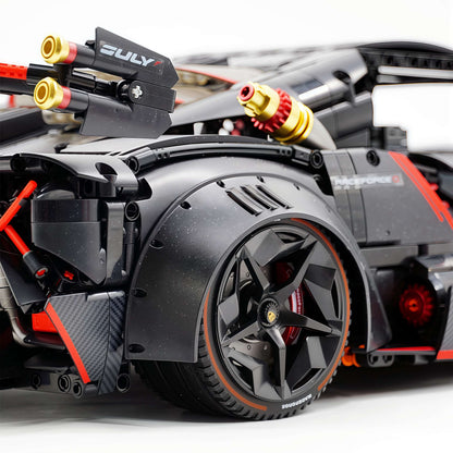 Trilumity Motorized Building Block Set: 1:8 Lamborghini Veneno Limited Edition Obsidian V12 Supercar | 64cm | Remote Controlled | 3809-Piece