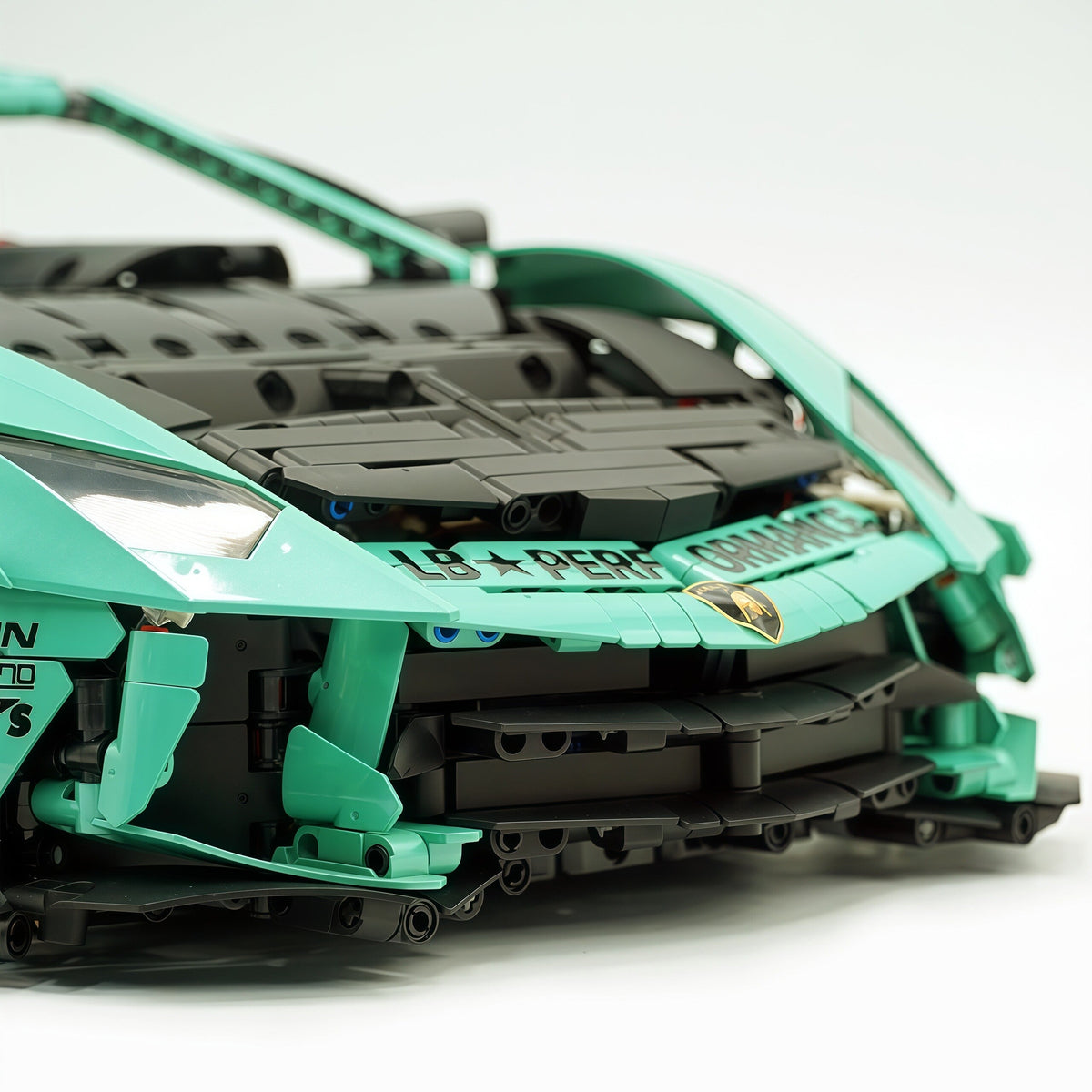 Trilumity Building Block Set: 1:8 Lamborghini Aventador Svj Lbwk | Baked Enamel Mint Green Limited Bull Widebody Supercar (4990+-Piece)
