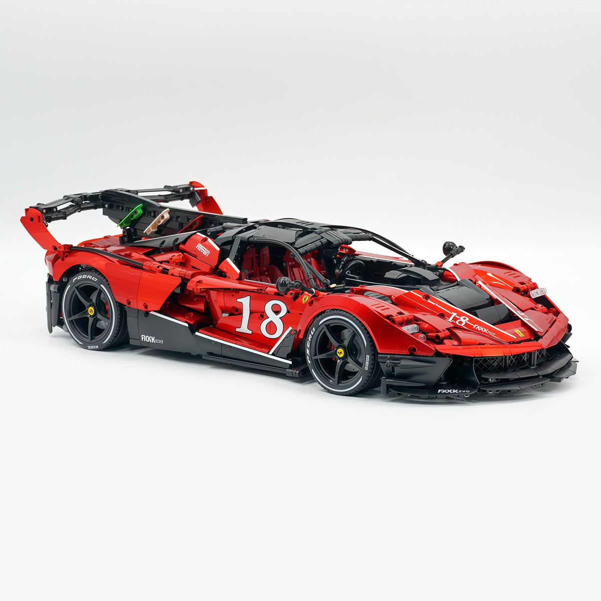 Trilumity Motorized Building Block Set: 1:8 The Ultimate Italian Hybrid Hypercar Evo | Pearl Red Painting Italian Flagship (4058Piece)