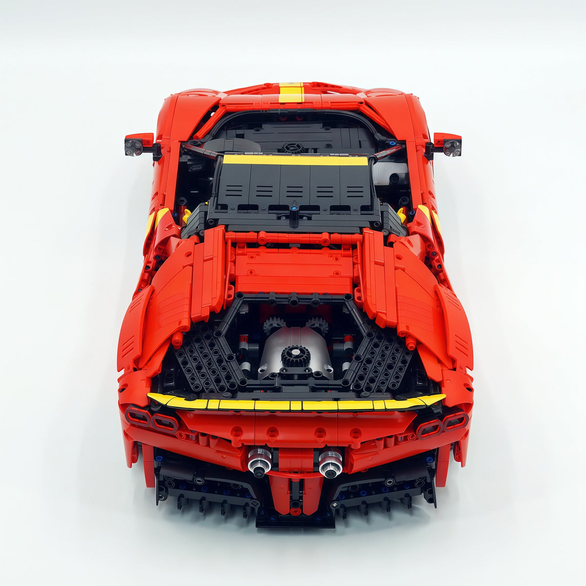 Trilumity Building Block Set: 1:8 Ferrari Sf90 Hypercar | Mechanical Linkage Version (3797-Piece)