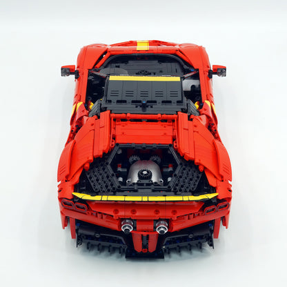 Trilumity Building Block Set: 1:8 Ferrari Sf90 Hypercar | Mechanical Linkage Version (3797-Piece)