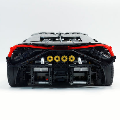 Trilumity Motorized Building Block Set: 1:8 French Hybrid V16 Hypercar | Combination of Bronze and Pearl Black | Ultimate Collector's Item