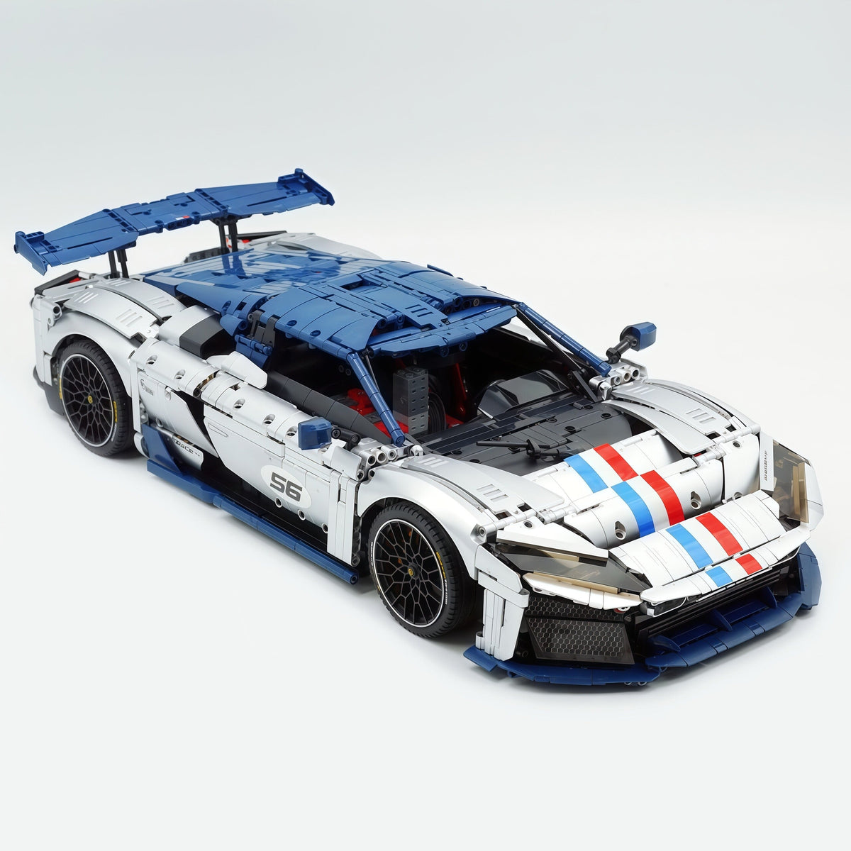 Trilumity Building Block Set: 1:8 The Ultimate 2025 Hybrid Hypercar | Remote Controlled V6 Prancing Horse Hypercar | Silver Limited Edition