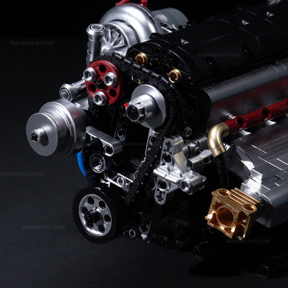 Trilumity Building Block Set: 2Jz-Gte Engine | Single Turbo Japanese Inline 6 Engine(974Piece)