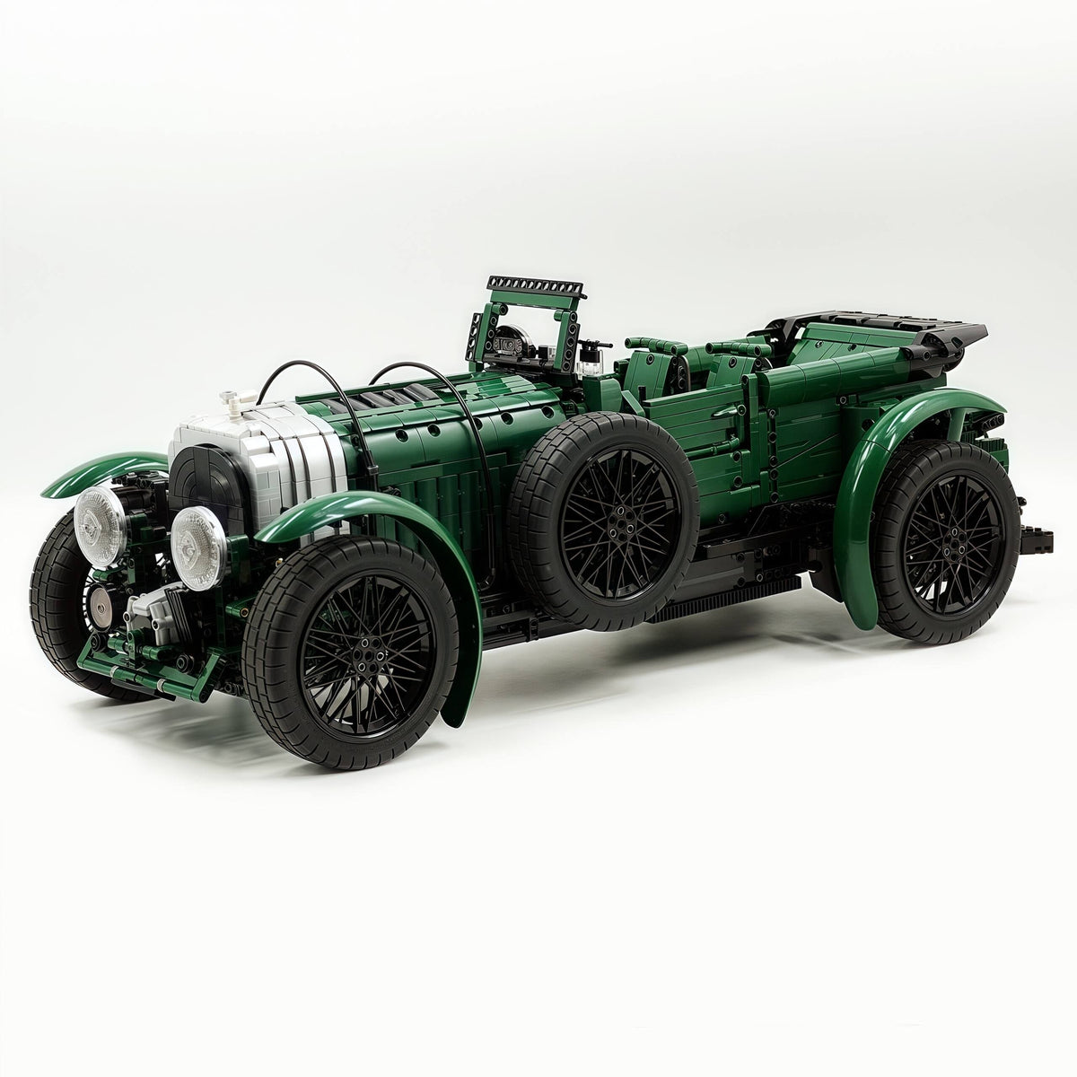 Trilumity Motorized Building Block Set: 1:8 Bentley Blower Junior | Vintage Aesthetic City Car Set (3918+-Piece)