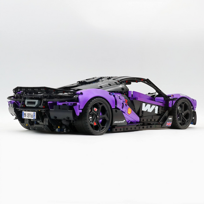 Trilumity Motorized Building Block Set: 1:8 The Ultimate British Woking Hypercar | Pearlescent Purple Custom Edition | Shipped in Original Gift Box