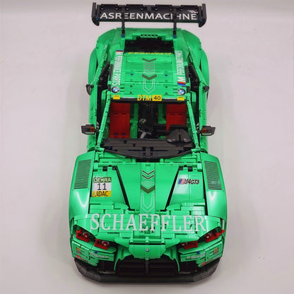 Trilumity Building Block Set: 1: 8 BMW M4 GT3 Building Set, Fully Detailed Simulation, Isle of Man Green Custom Edition (4556Piece)