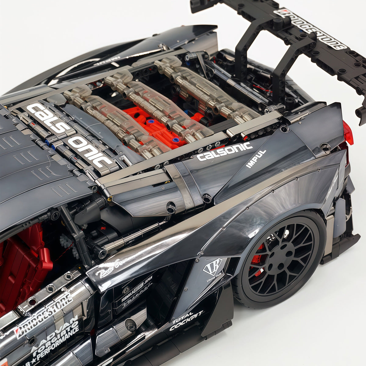 Trilumity Building Block Set: 1:8 Lamborghini Aventador Svj Lbwk | Electroplated Black Custom Bull Widebody Supercar