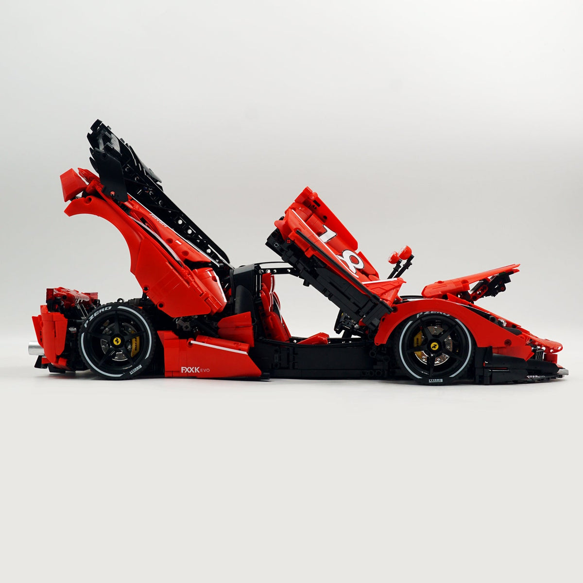 Trilumity LaFerrari FXXK EVO Custom Modified, Classic Red Building Block Set, 1:8 Scale, Remote Control, 4,739-Piece