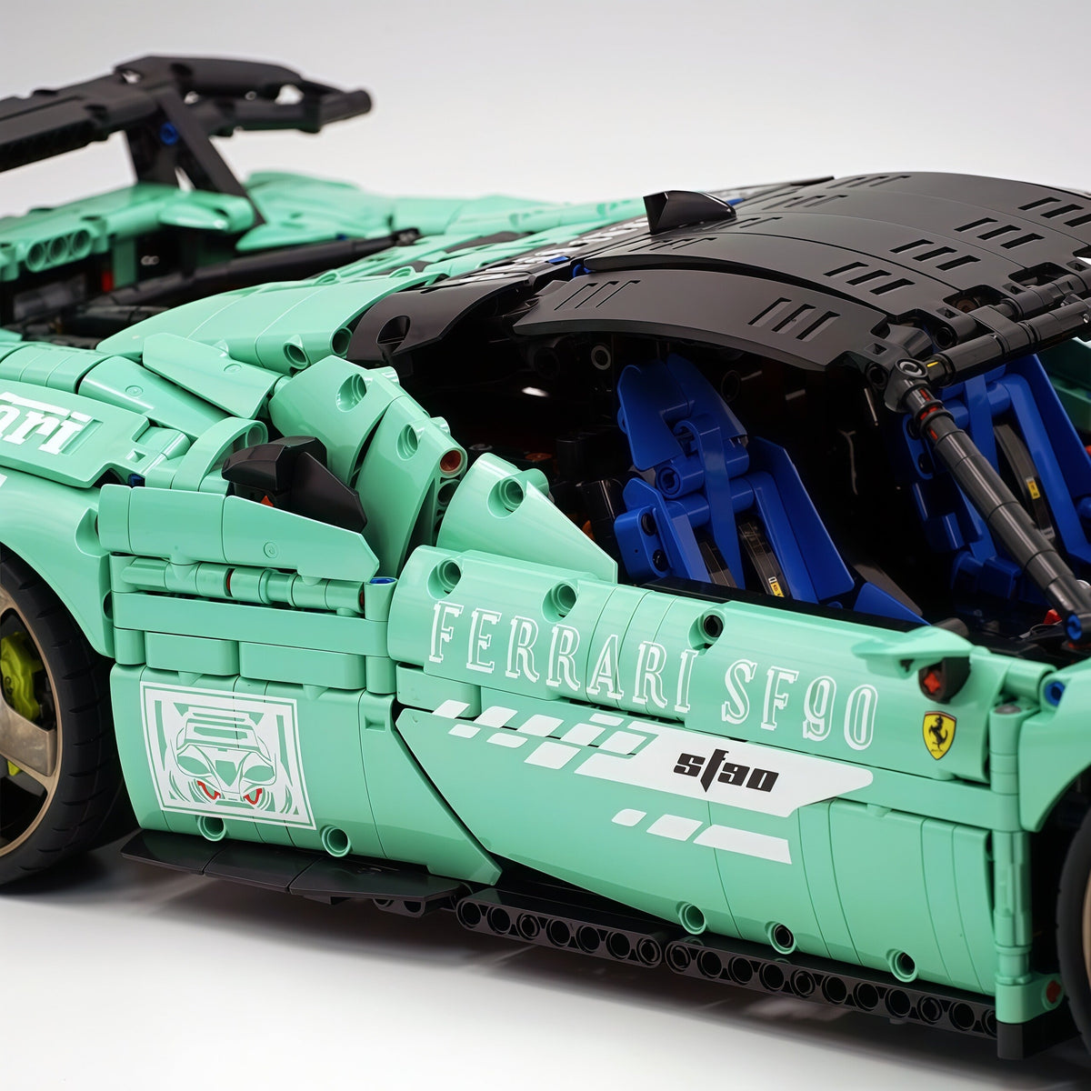 Trilumity Motorized Building Block Set: 1:8 Xx Track Hybrid Baked Enamel Mint Green Limited Color, The Ultimate Supercar, More Than 12 Features
