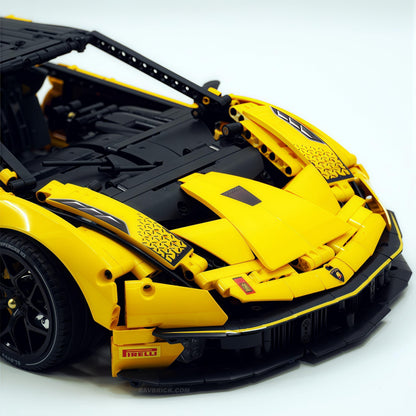 Trilumity Building Block Set: 1: 8 The Ultimate Italian Track-Only V12 Hypercar, Vibrant Yellow Limited Edition (4100+Piece)