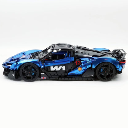 Trilumity Motorized Building Block Set: 1:8 The Ultimate British Woking Hypercar | Electric Sapphire Blue Custom Edition | Shipped in Original Gift