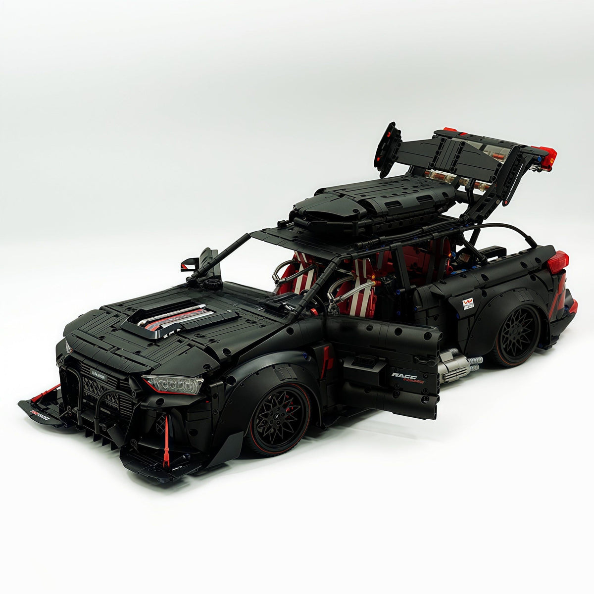Trilumity Motorized Building Block Set: 1:8 Audi Rs6 Quattro Widebody Wagon | Matte Black Power | 4189+-Piece
