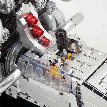 Trilumity Building Block Set: Large W16 Engine | French 16-Cylinder Engine Set (2520-Piece)