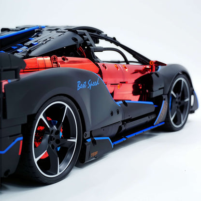 Trilumity Motorized Building Block Set: 1: 8 Woking Hypercar Track Focus, Aerodynamic Brilliance, Mirror Customized Edition (3862-Piece)