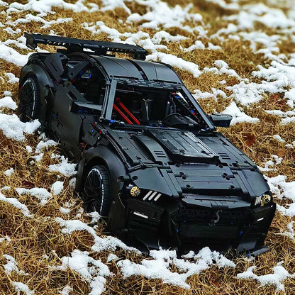 Trilumity Building Block Set: 1: 8 Ford Shelby Gt500, Matte Black Customized Version (3400Piece)