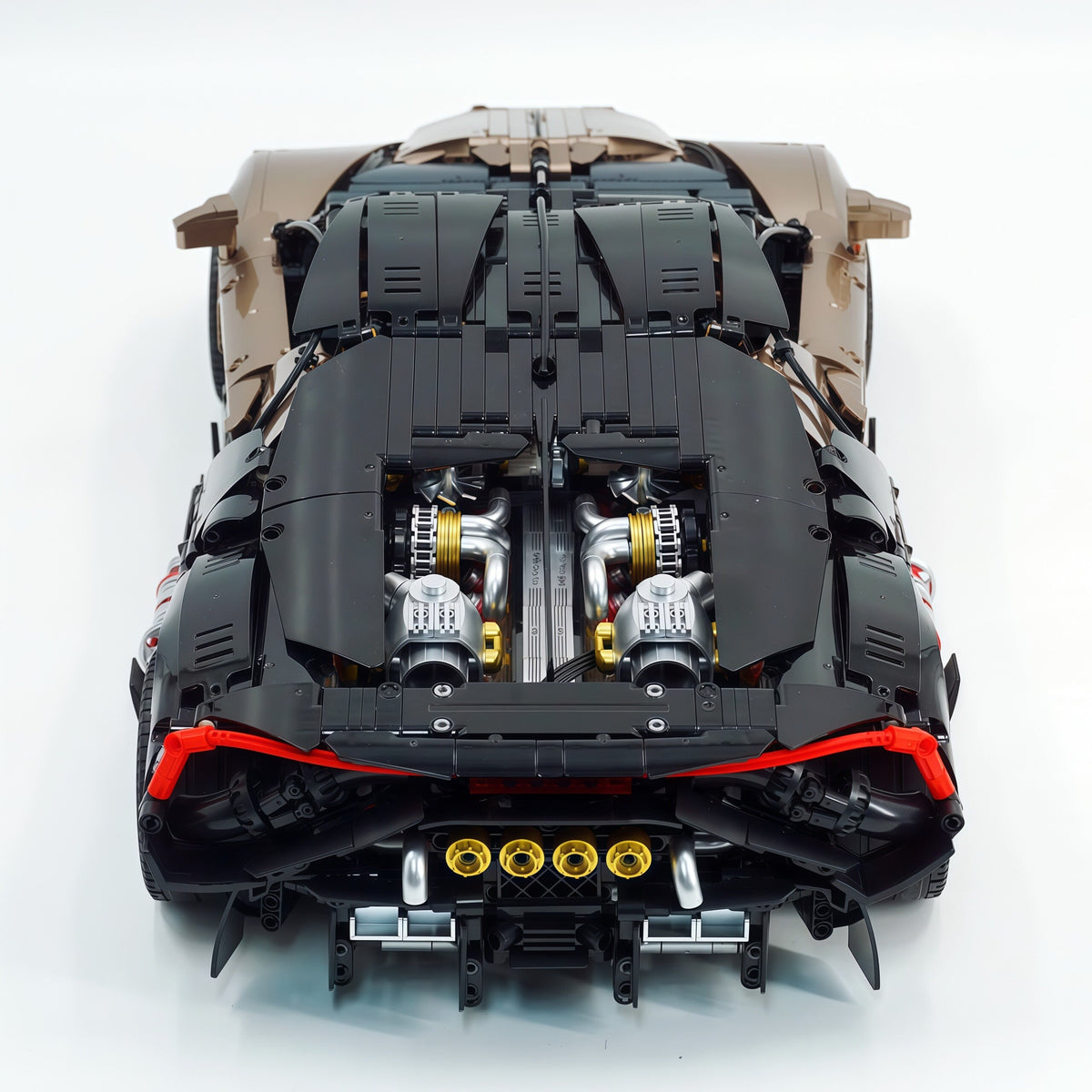 Trilumity Motorized Building Block Set: 1:8 French Hybrid V16 Hypercar | Combination of Bronze and Pearl Black | Ultimate Collector's Item