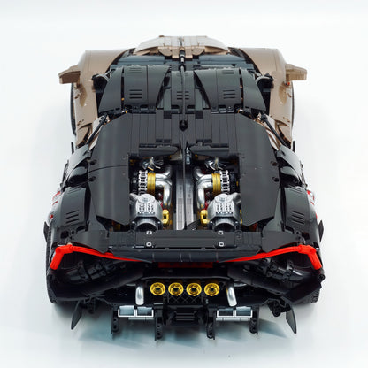 Trilumity Motorized Building Block Set: 1:8 French Hybrid V16 Hypercar | Combination of Bronze and Pearl Black | Ultimate Collector's Item