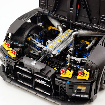Trilumity Building Block Set: 1: 8 BMW M4 GT3 Building Set, Custom Barrel Matte Black Paint, The Ultimate Collectible (4556Piece)