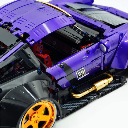 Trilumity Motorized Building Block Set: The Ultimate Widebody Porsche 964 RWB, Widebody German Coupe (3950-Piece)