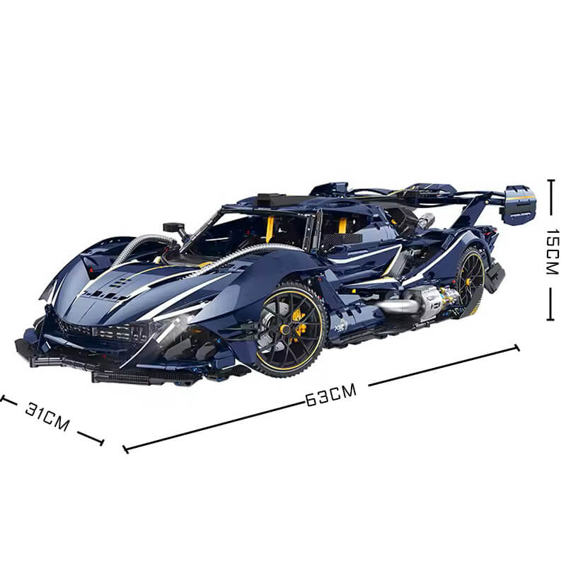 Trilumity Building Block Set: 1:8 Apollo Ie Hypercar — Midnight Edition | Starry Blue Exterior (3656Piece)
