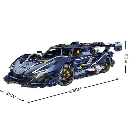 Trilumity Building Block Set: 1:8 Apollo Ie Hypercar — Midnight Edition | Starry Blue Exterior (3656Piece)