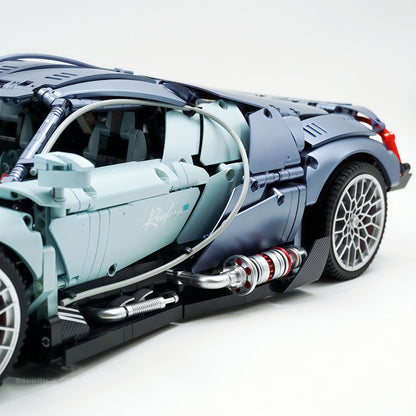 Trilumity Motorized Building Block Set: 1:8 French Hybrid V16 Hypercar | A Precision Blue Beast | Ultimate Collector's Item (3719-Piece)