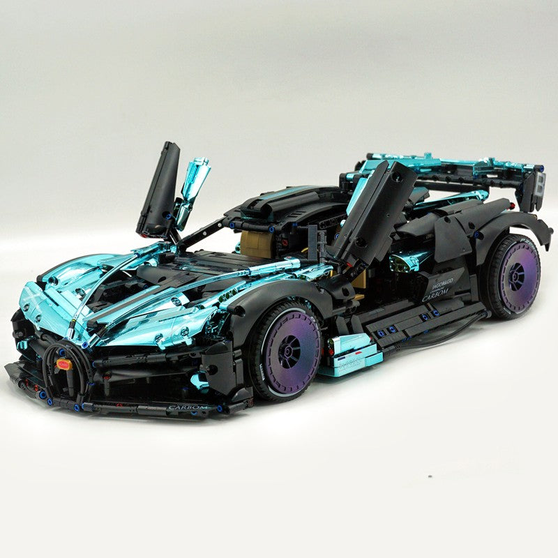 Trilumity Bugatti Bolide W16, Electroplating Lake Blue Customized Version Building Block Set, 1:8 Scale, Remote Control, 3,588-Piece