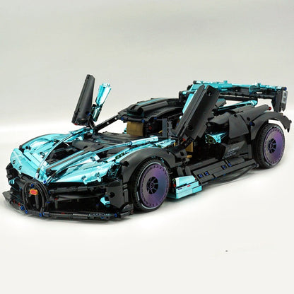 Trilumity Bugatti Bolide W16, Electroplating Lake Blue Customized Version Building Block Set, 1:8 Scale, Remote Control, 3,588-Piece