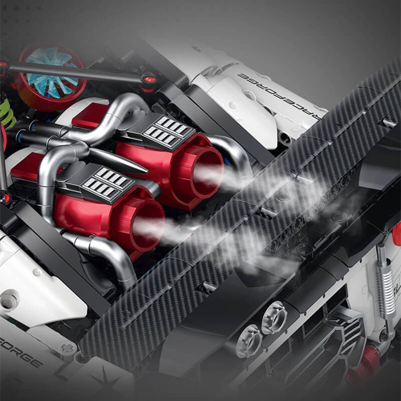 Trilumity Motorized Building Block Set: 1:8 Nissan GT-R R35 Widebody Edition | White Beast | 3939+-Piece