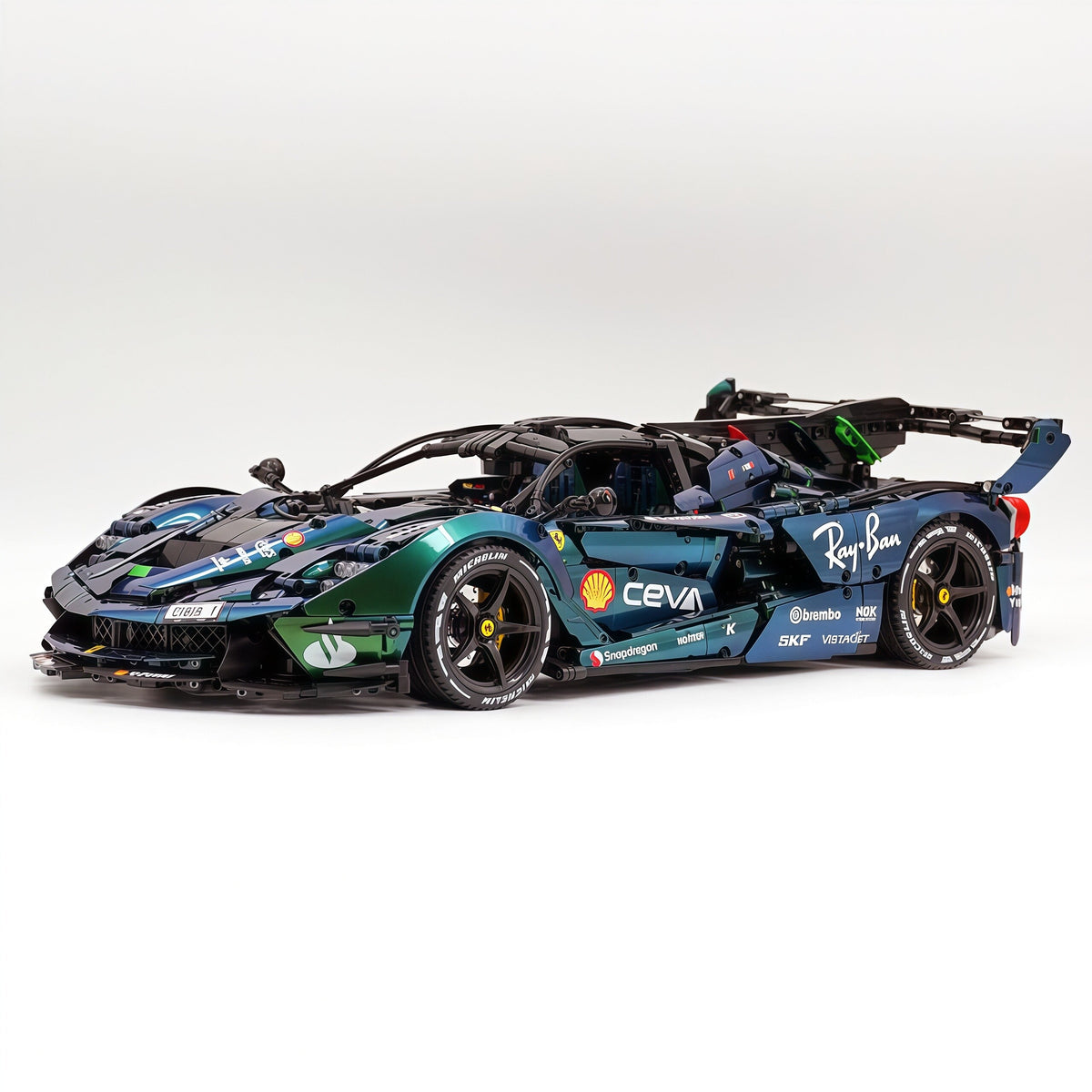 Trilumity Motorized Building Block Set: 1:8 The Ultimate Italian Hybrid Hypercar Evo | Chameleon Metallic Paint Italian Flagship (4058+-Piece)