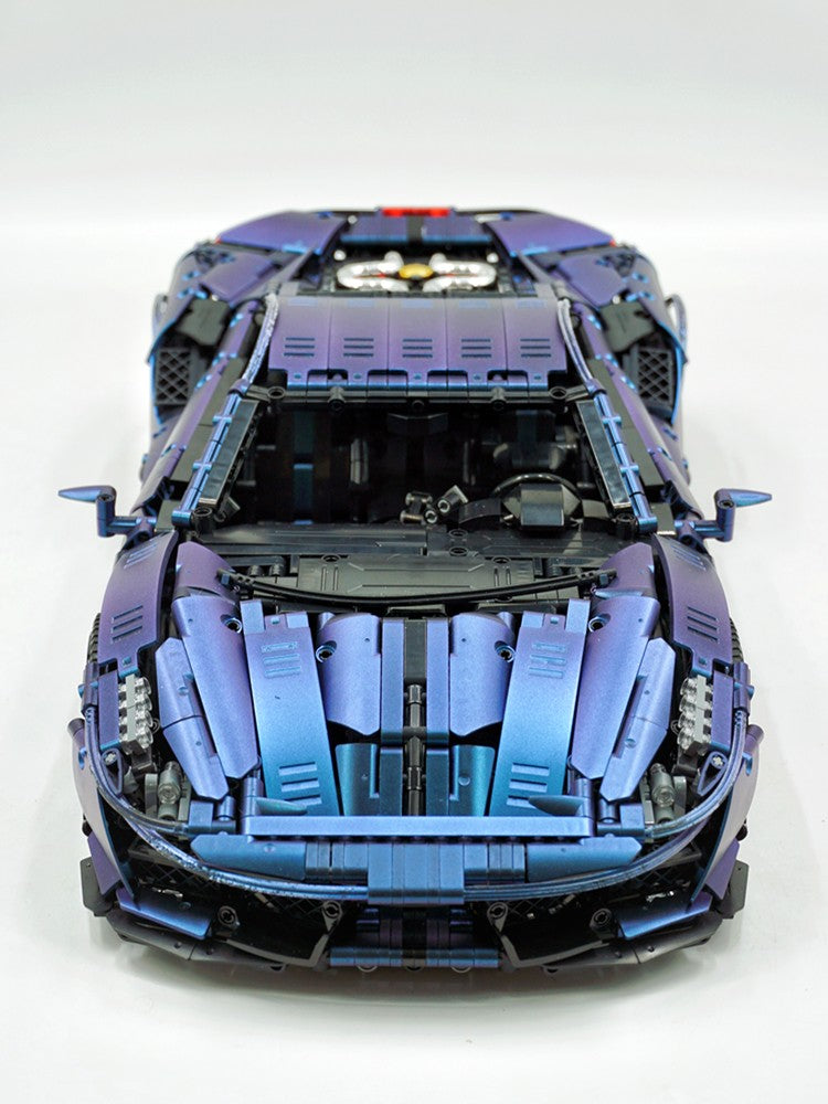 Trilumity Motorized Building Block Set: 1:8 The Ultimate Maranello V8 GT Supercar, GTR-style widebody kit and large rear wing (3237-Piece)