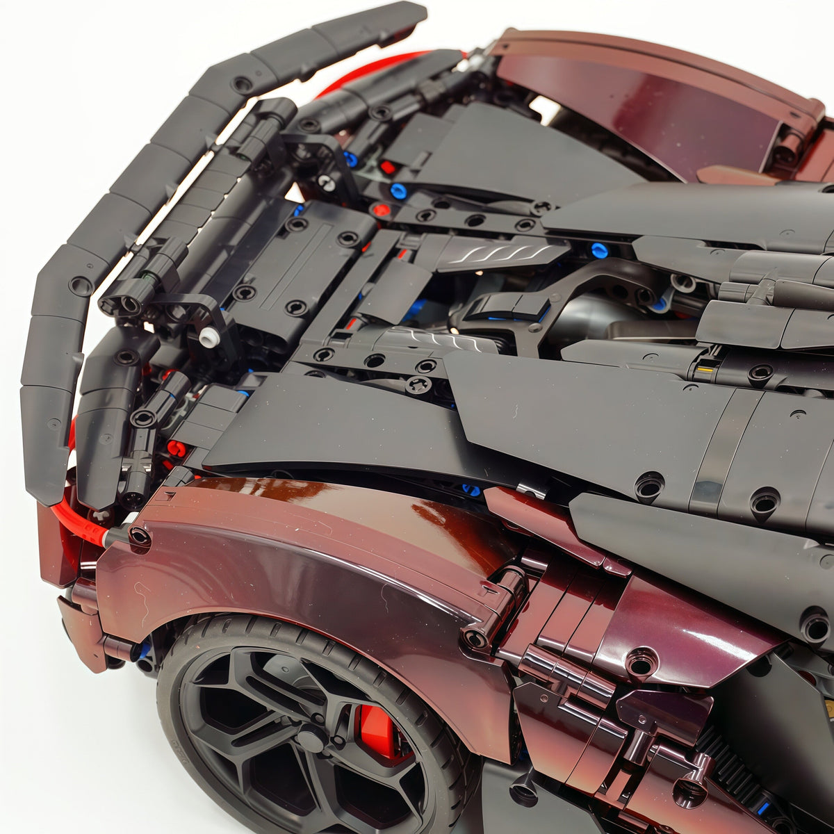Trilumity Motorized Building Block Set: 1:8 The Ultimate British Woking Hypercar | Black & Red Chameleon Paint Edition | Shipped in Original Gift Box