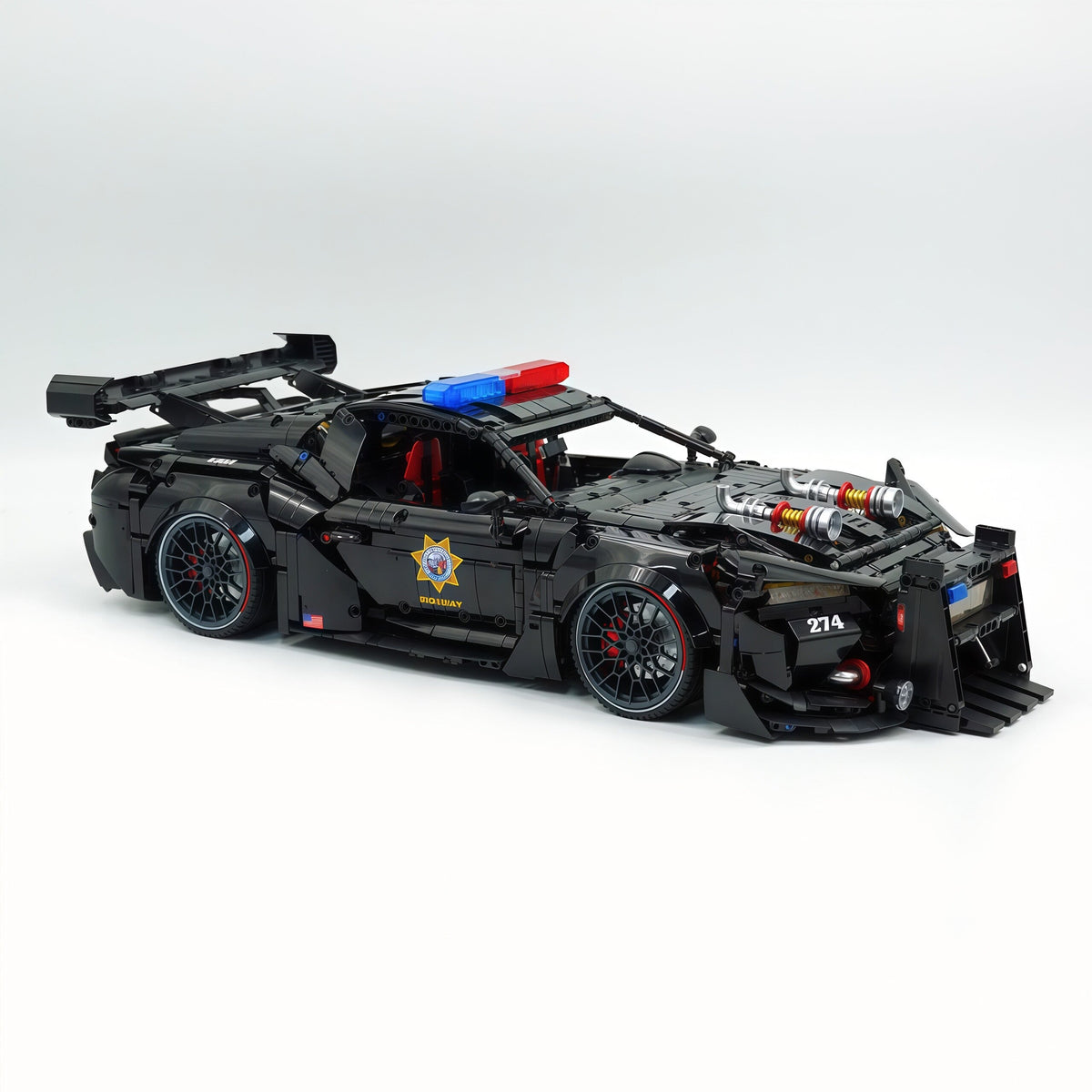 Trilumity Building Block Set: 1:8 American Muscle Police Car Pearlescent Black Limited Edition | The Ultimate RC Collector’s Item (3975-Piece)