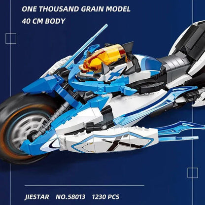 JieStar MOC Building Block Set: CYBERANGEL Concept Motorcycle, Model 58013