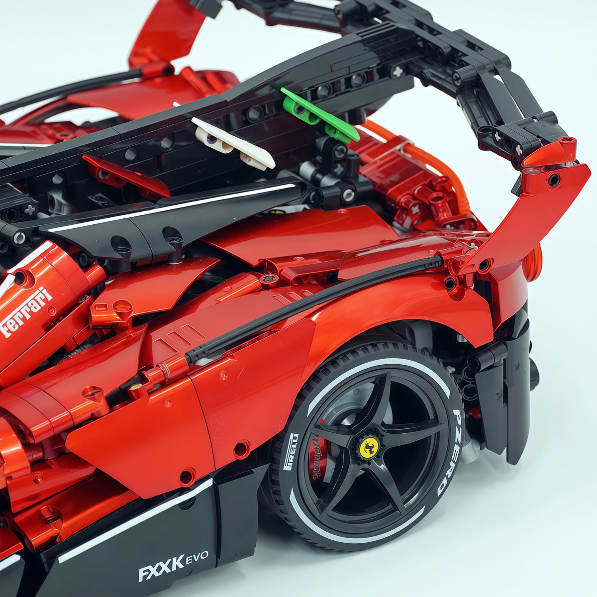Trilumity Motorized Building Block Set: 1:8 The Ultimate Italian Hybrid Hypercar Evo | Pearl Red Painting Italian Flagship (4058Piece)