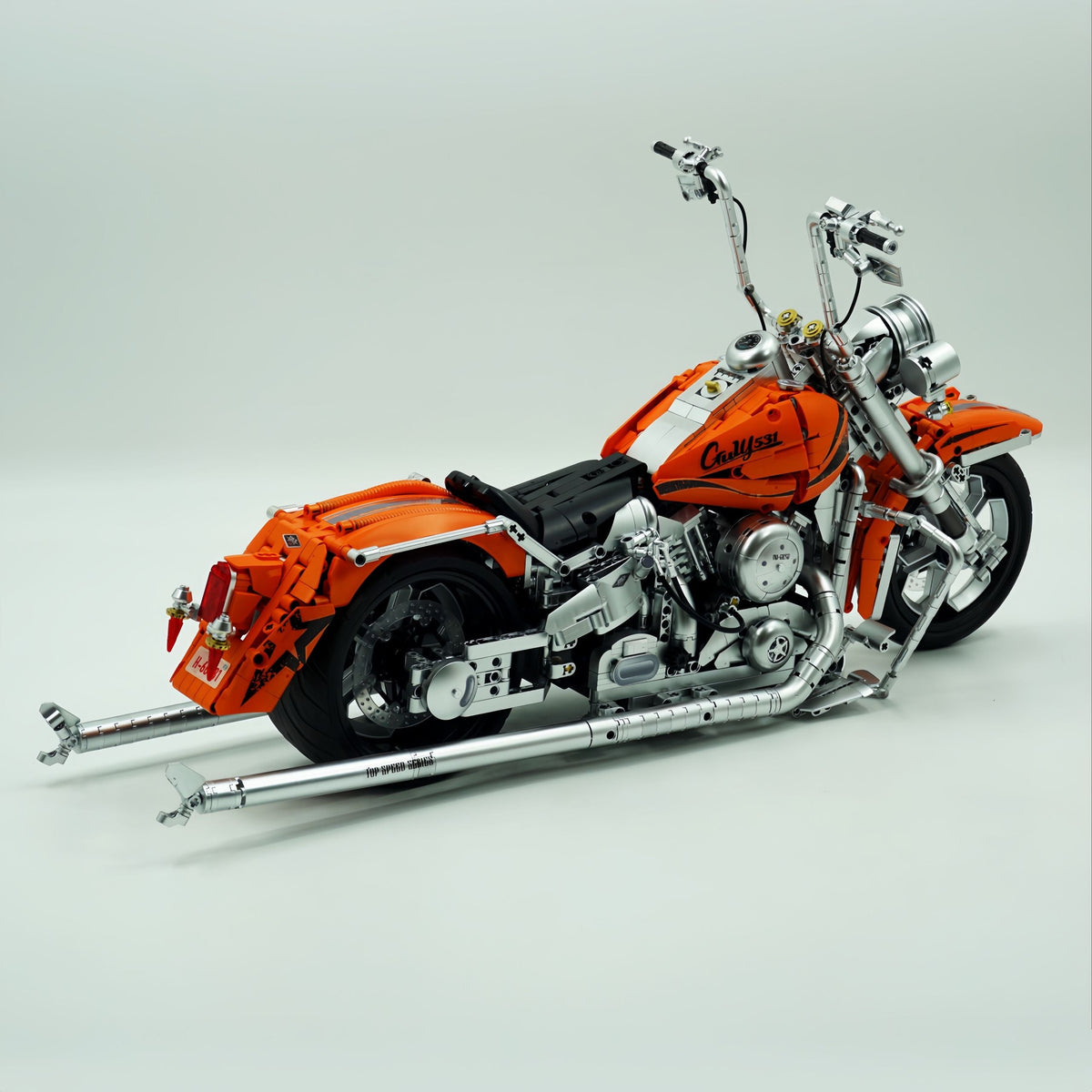 Trilumity Harley Heuer Fat Boy, Electroplating Body Building Block Set, 1:5 Scale, 2,392-Piece