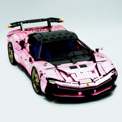 Trilumity Motorized Building Block Set: 1:8 Xx Track Hybrid Pink Plating Limited Color, The Ultimate Supercar, More Than 12 Features
