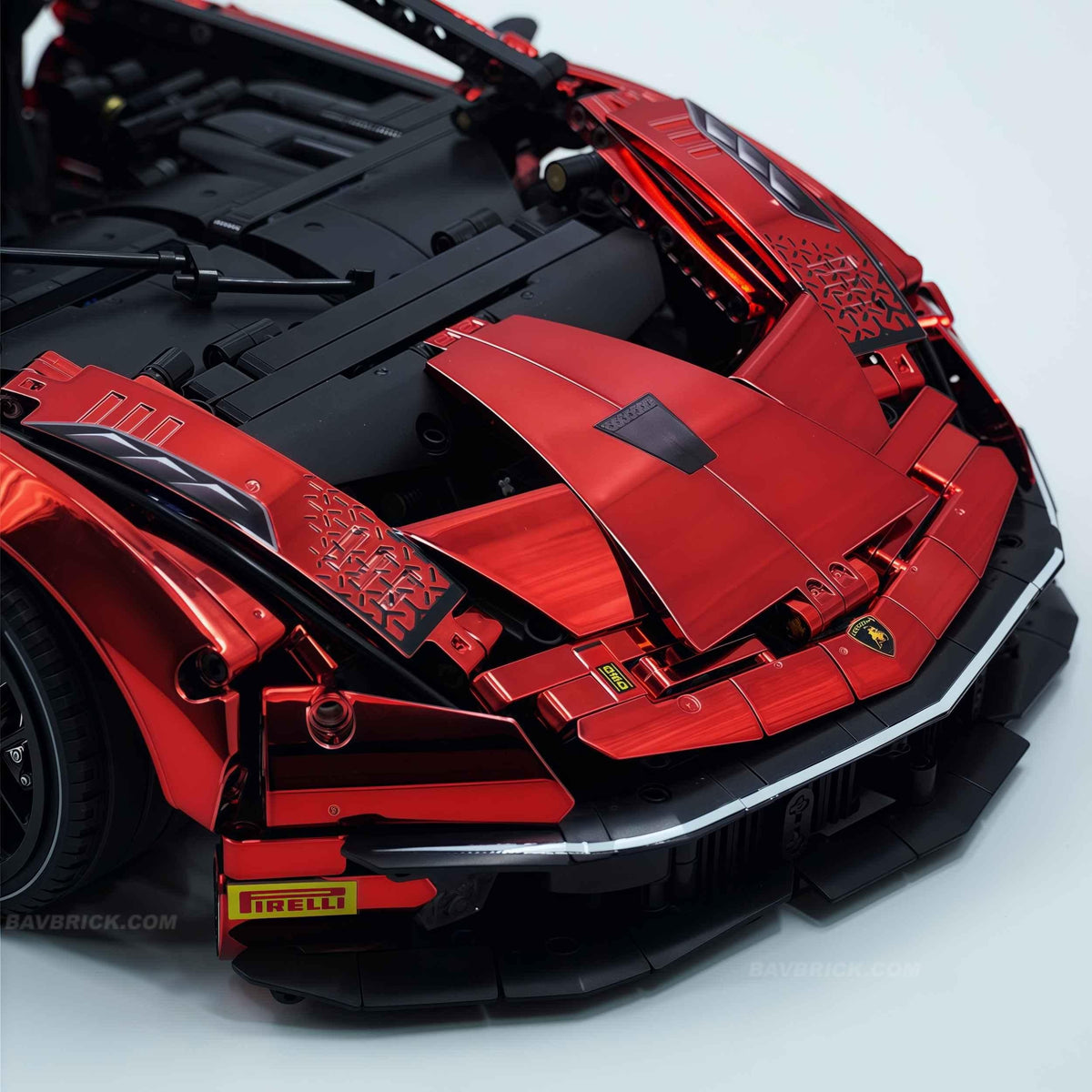 Trilumity Building Block Set: 1: 8 The Ultimate Italian Track-Only V12 Hypercar, Mirror Red Plated Limited Edition (4100+Piece)
