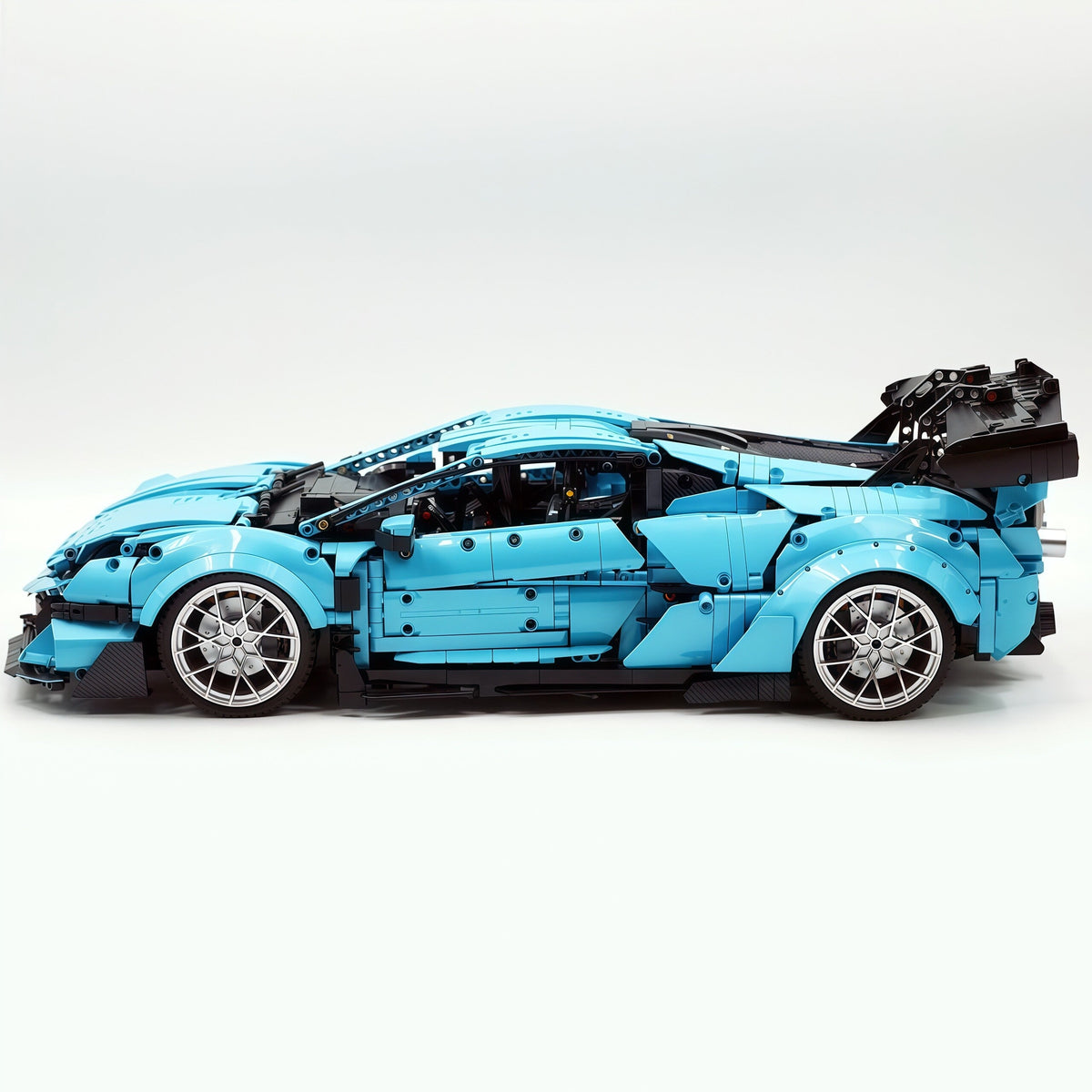 Trilumity Building Block Set: 1:8 Italian Bull | Full-Function RC Sant'Agata Supercar | Uv Sky Blue Custom Edition (3601-Piece)