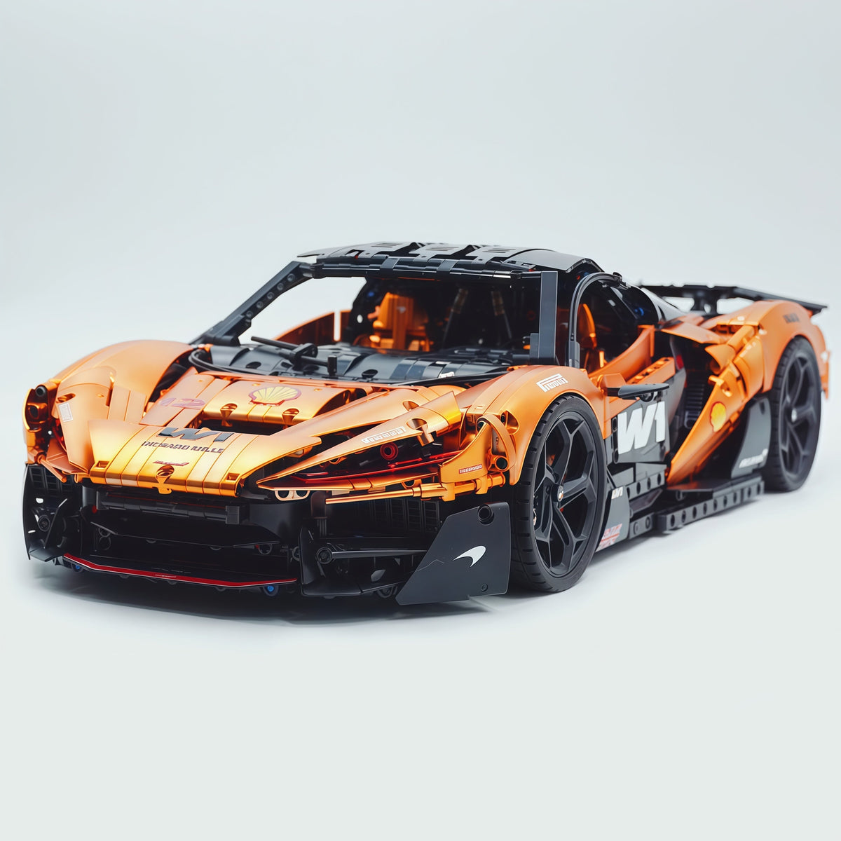 Trilumity Motorized Building Block Set: 1:8 The Ultimate British Woking Hypercar | Orange-Gold Custom Edition | Shipped in Original Gift Box