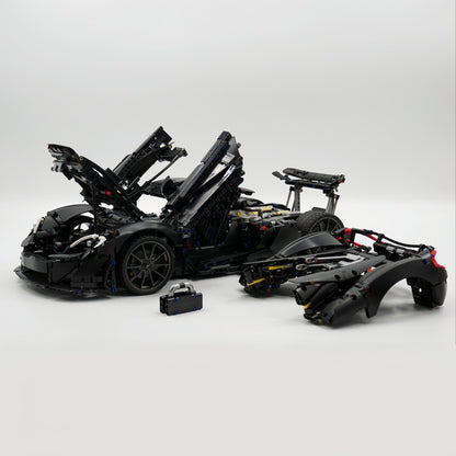 Trilumity Building Block Set: 1: 8 The Ultimate British Hybrid Hypercar | Matt Black Custom Edition(3893-Piece)