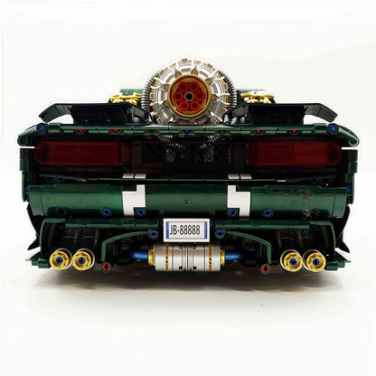 Trilumity Motorized Building Block Set: 1: 8 Dodge Challenger, Pearlescent Green Paint Customized Version (3751-Piece)