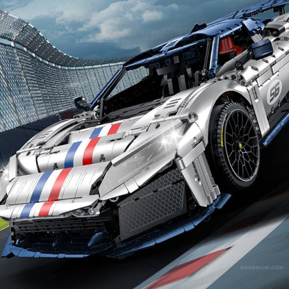 Trilumity Building Block Set: 1:8 The Ultimate 2025 Hybrid Hypercar | Remote Controlled V6 Prancing Horse Hypercar | Silver Limited Edition